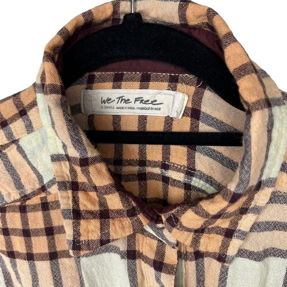 ZZZ FREE PEOPLE women shirt blouse top peach tree 17% wool 83% Viscose SZ XS $98 - Picture 3 of 11